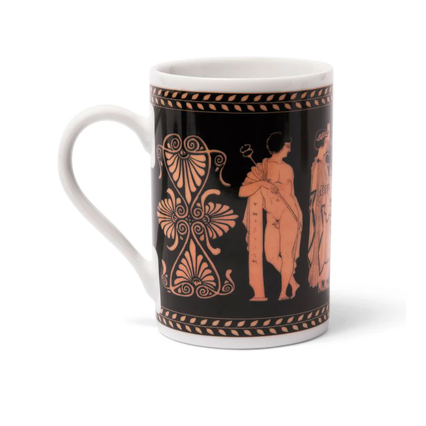 Red Figure Scene Porcelain Mug