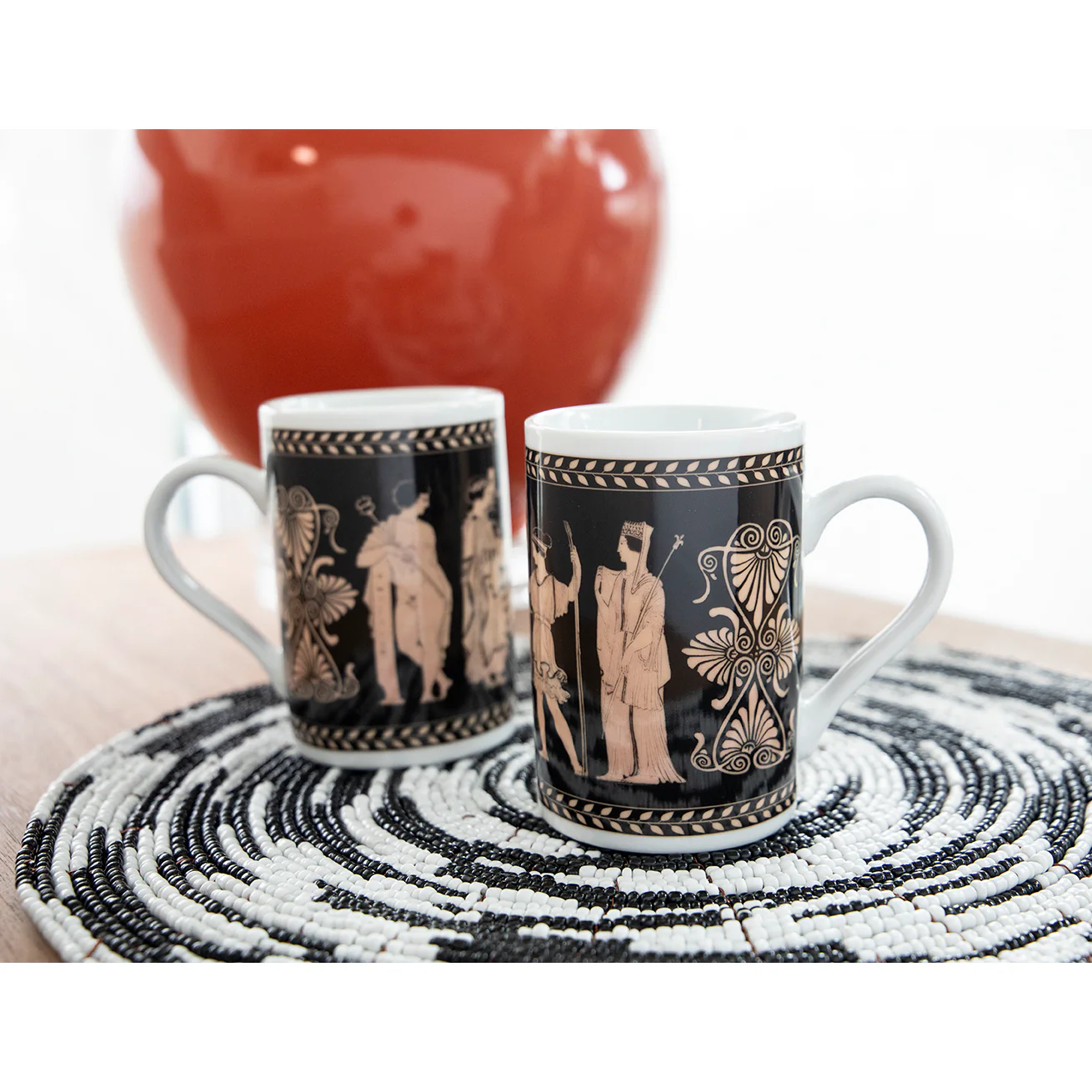 Red Figure Scene Porcelain Mug - Image 3