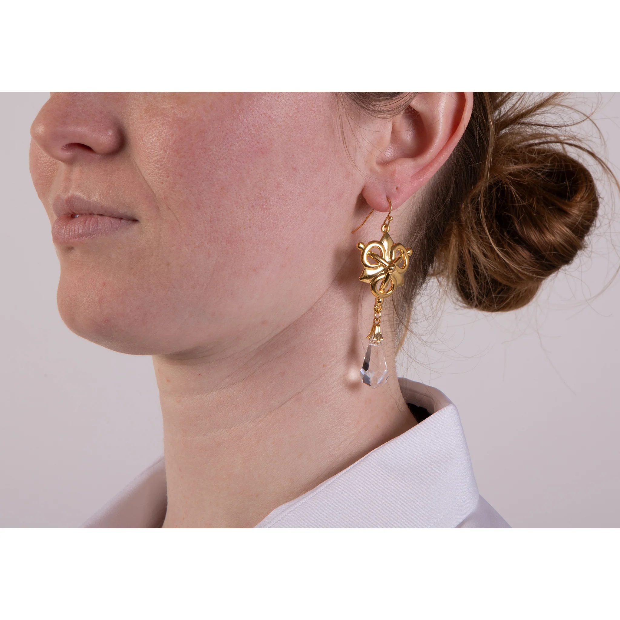 Regal Crystal Drop Earrings - Image 2