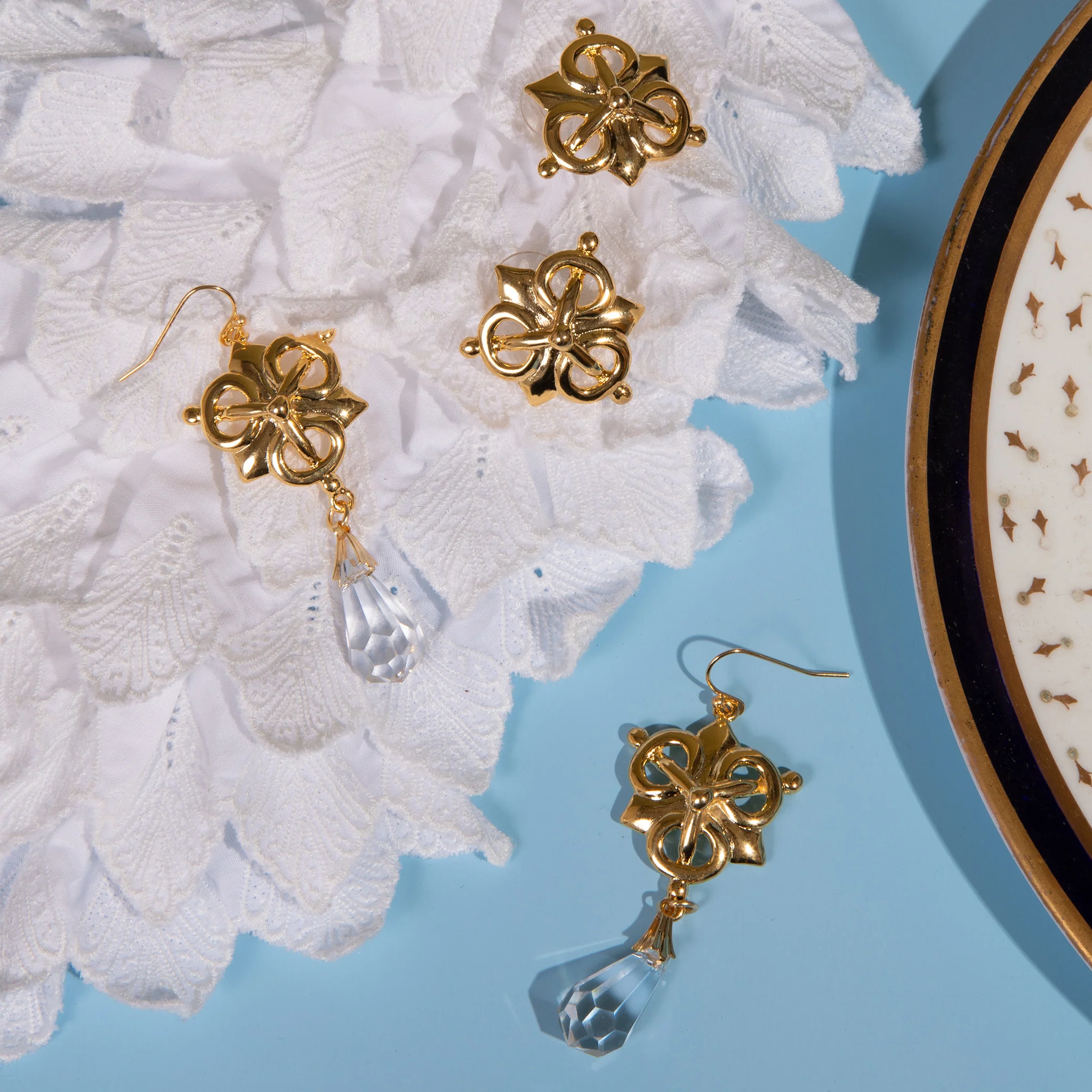 Regal Crystal Drop Earrings - Image 3