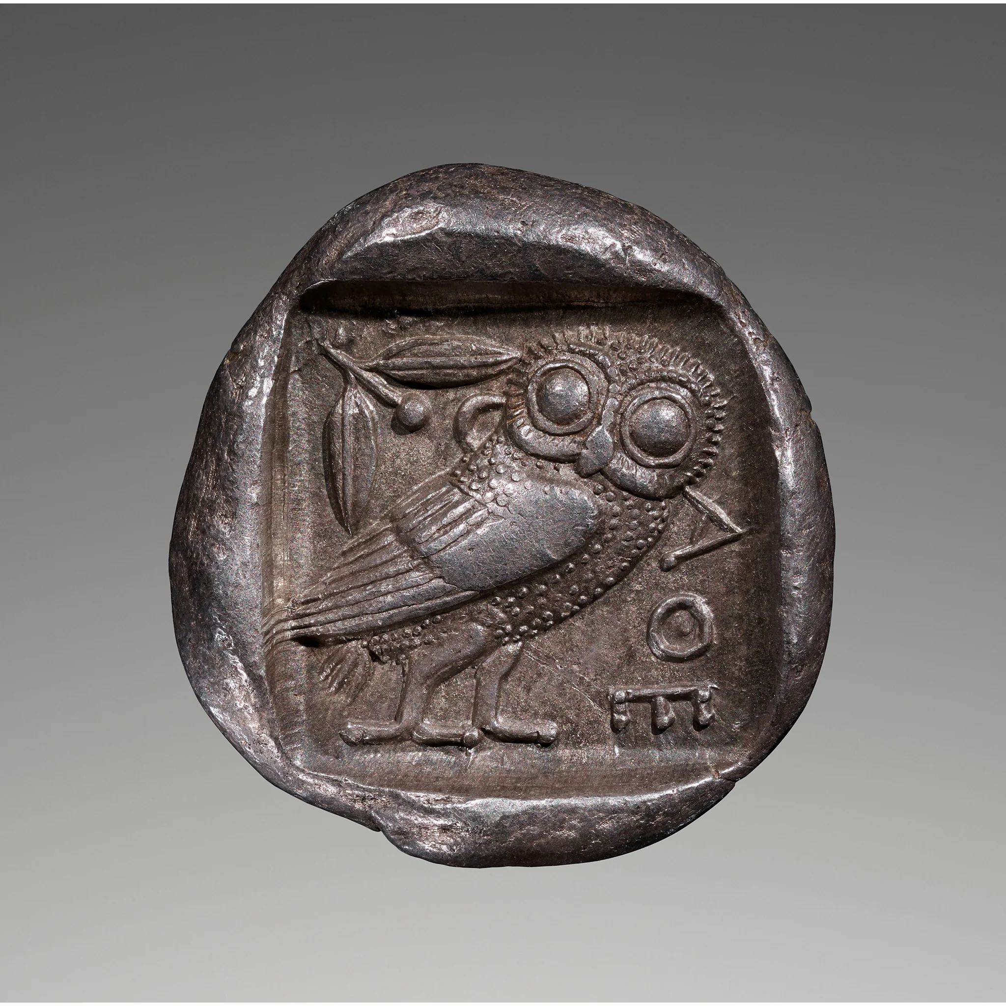 Glass Coin of Athens Motif Ring (Amber Tone) - Image 3