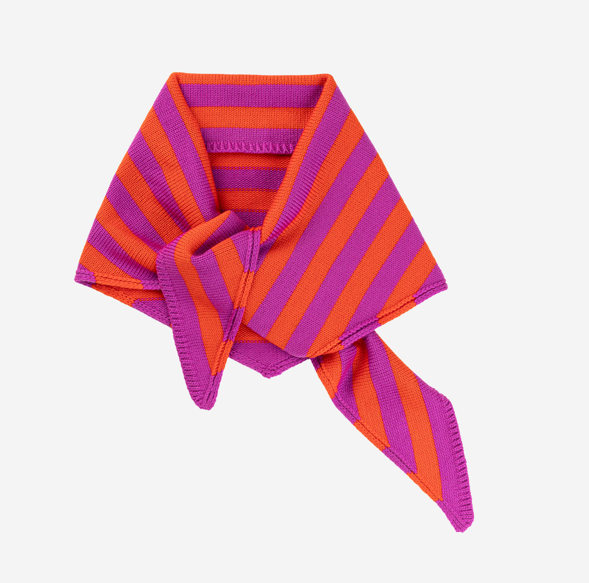 Simple Stripe Triangle Scarf - Poppy & Magenta - Image 3