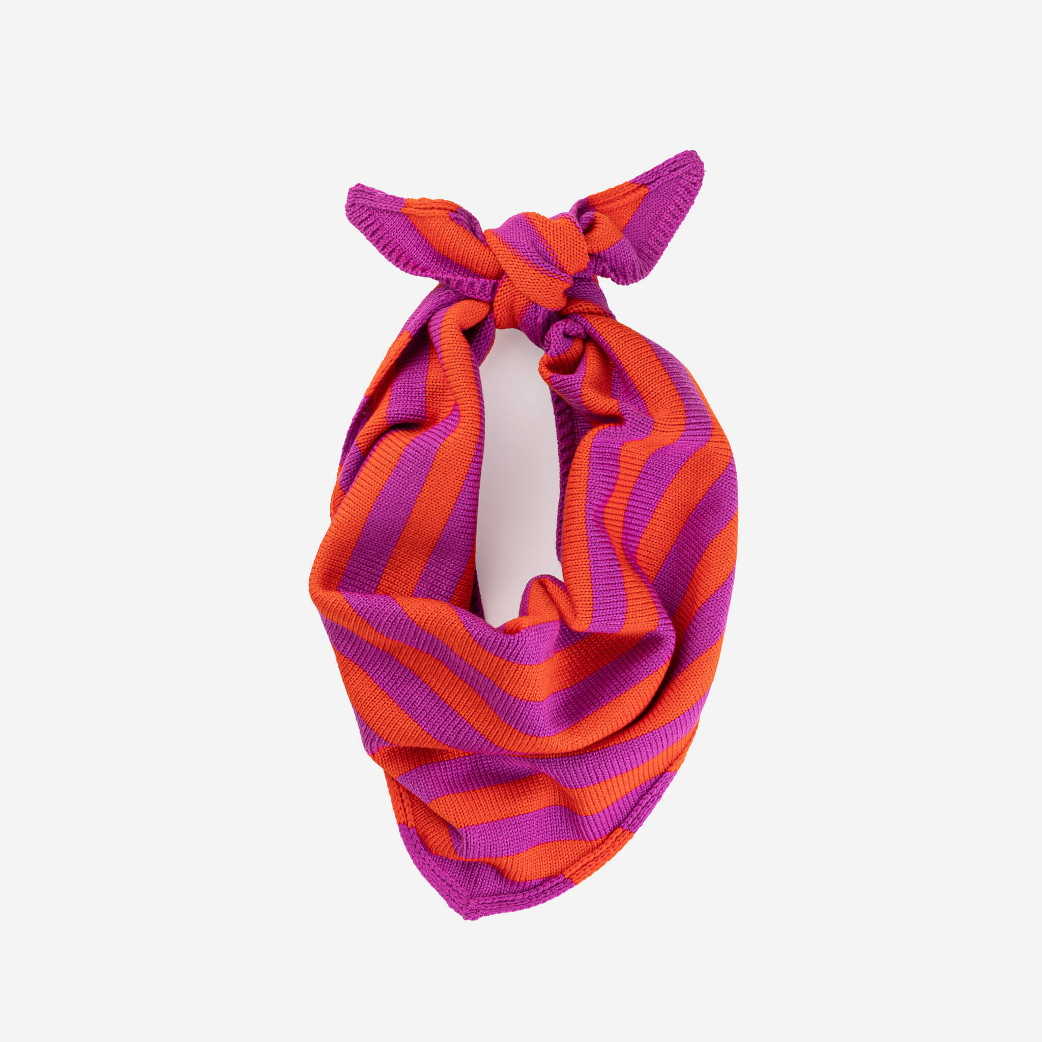 Simple Stripe Triangle Scarf - Poppy & Magenta - Image 5