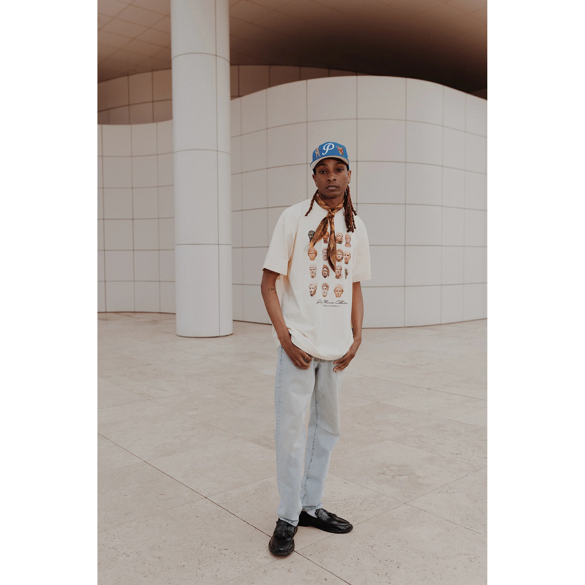 Sculpture Heads Graphic Tee - Cream - Image 13