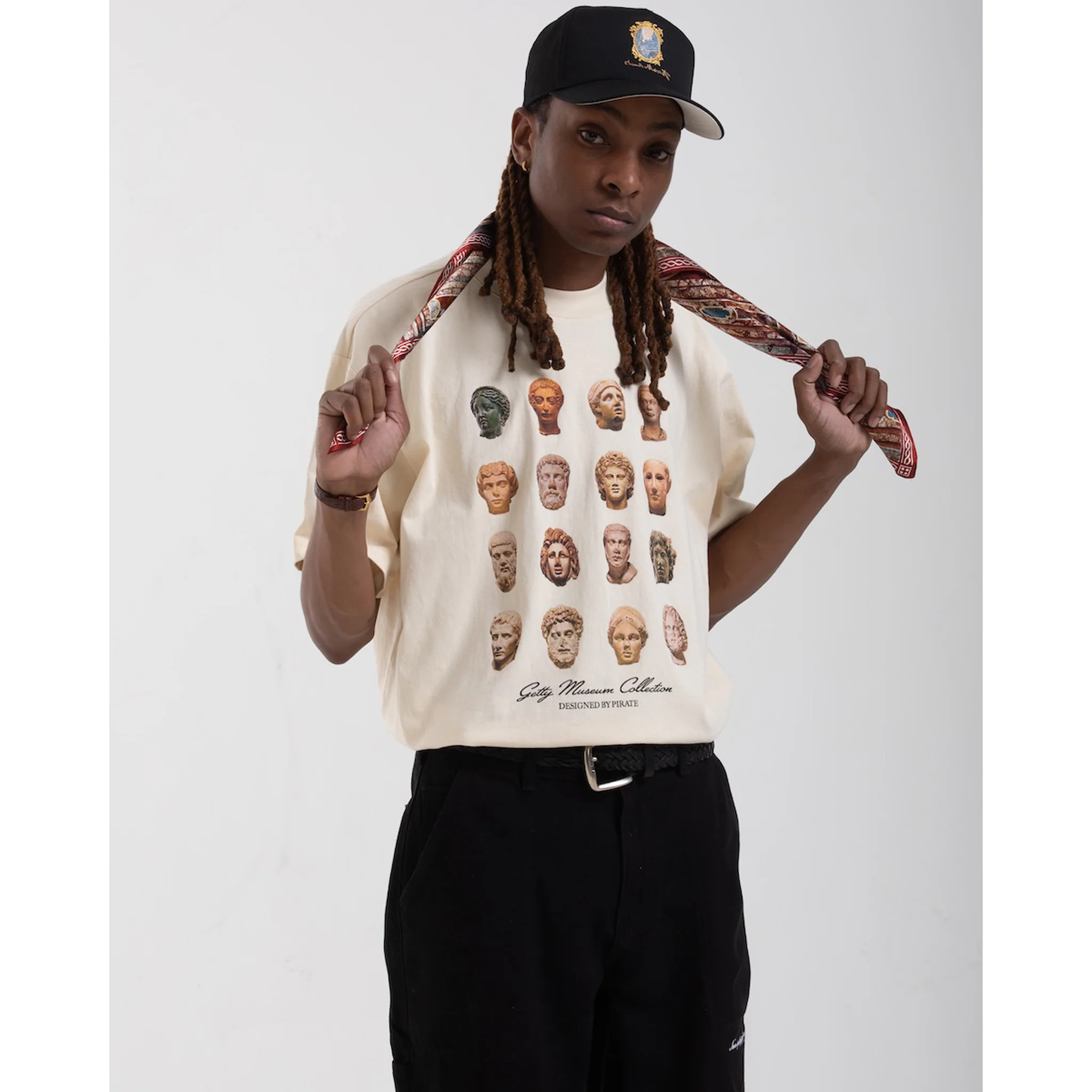 Sculpture Heads Graphic Tee - Cream - Image 2