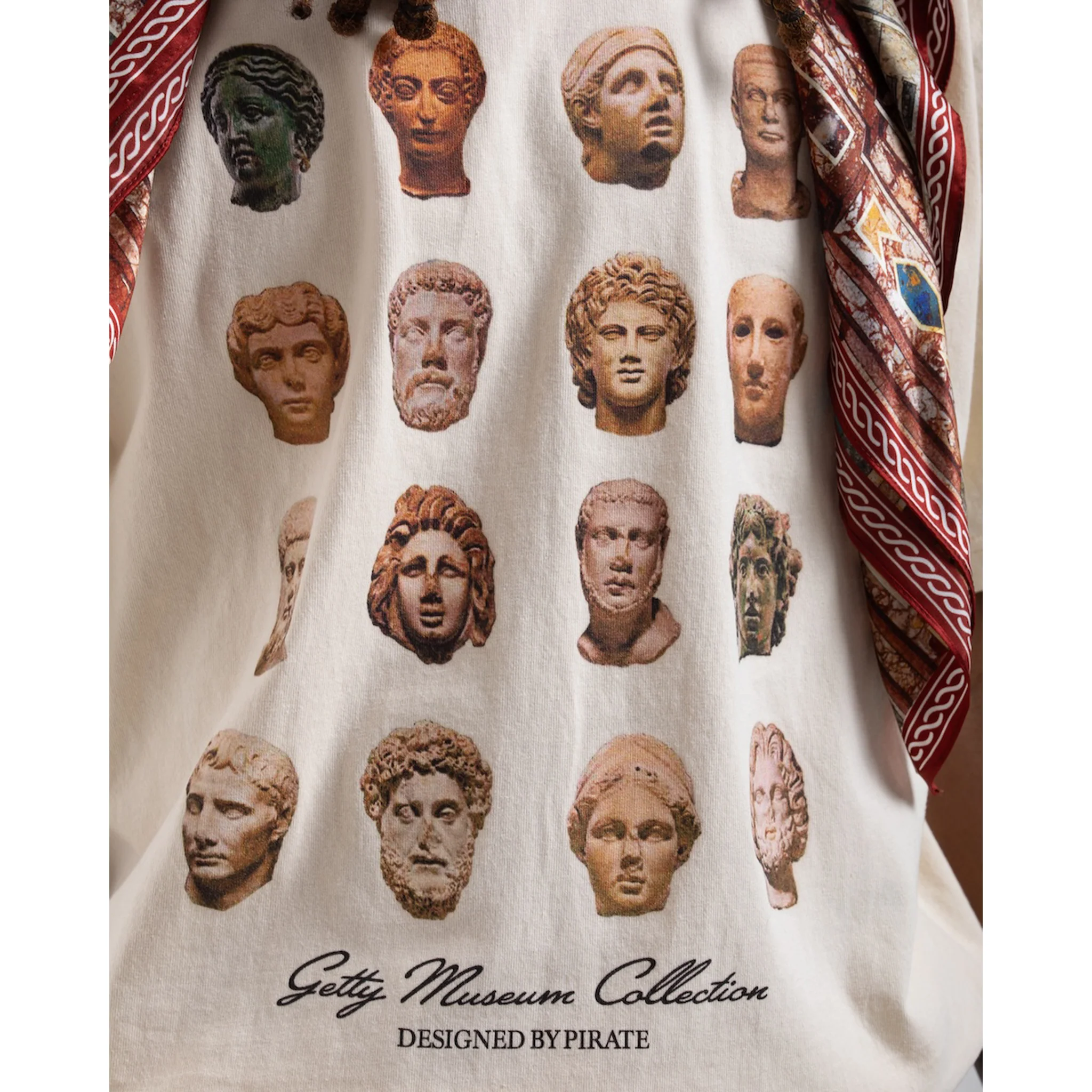 Sculpture Heads Graphic Tee - Cream - Image 7