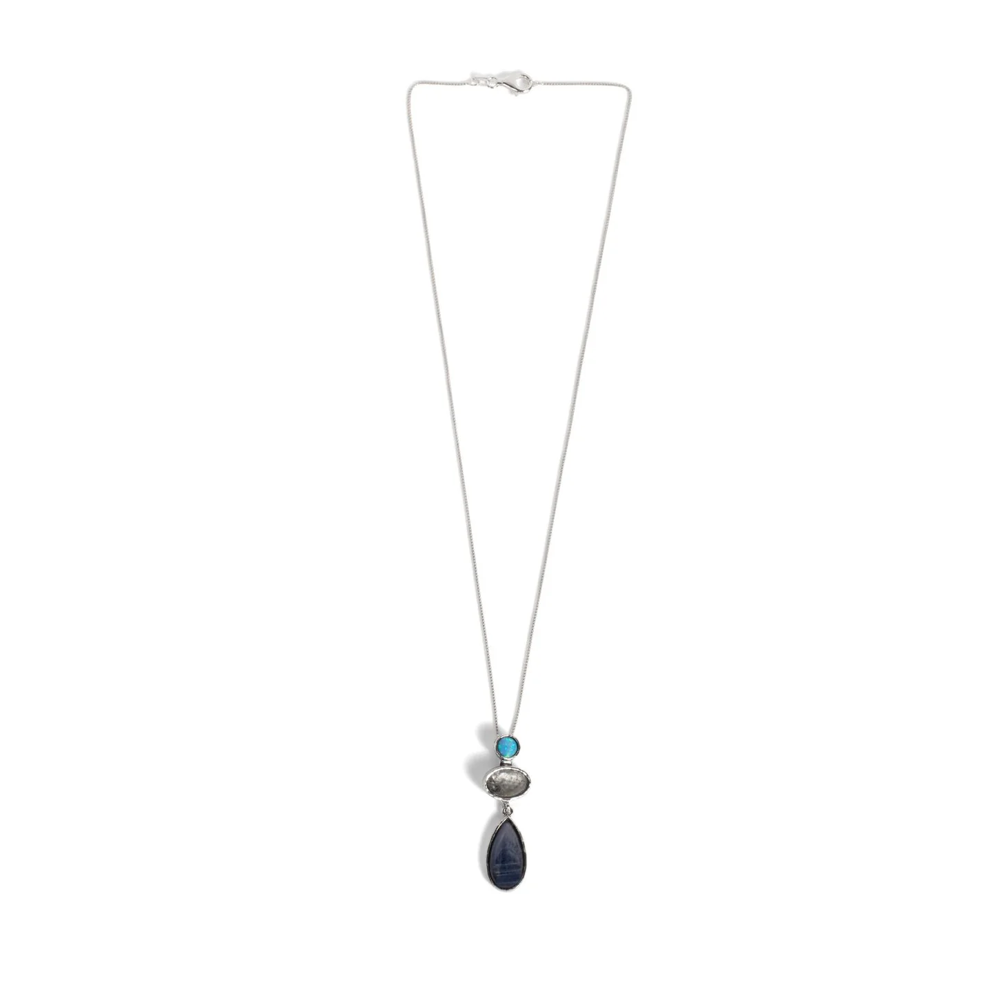 Kyanite, Labradorite, and Opal Pendant Necklace - Image 2