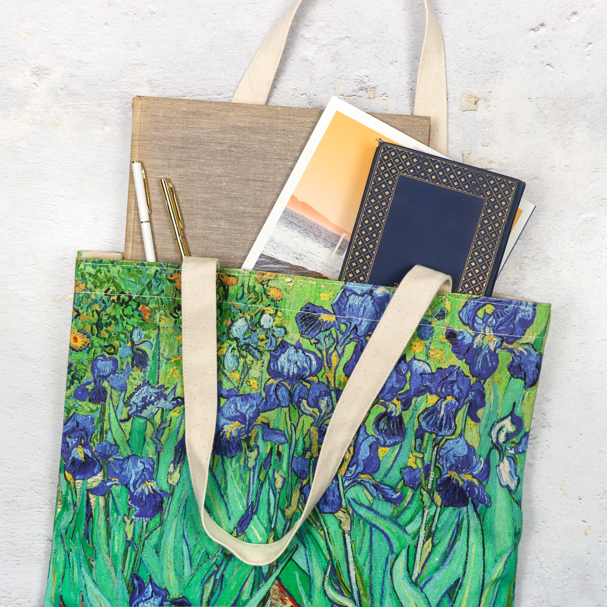 Van Gogh Irises Canvas Tote Bag - Image 5