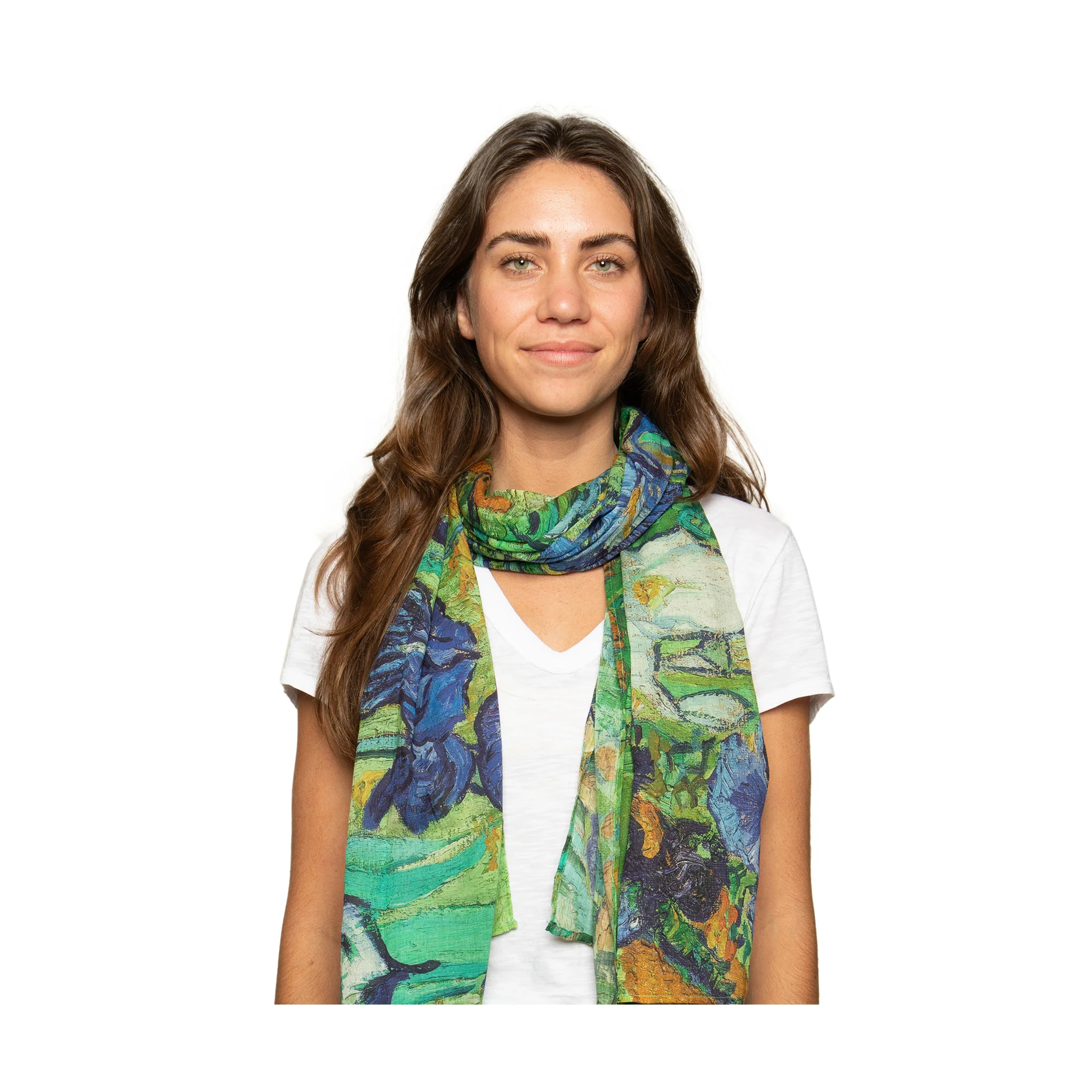 Van Gogh Irises Cotton Scarf - Image 3