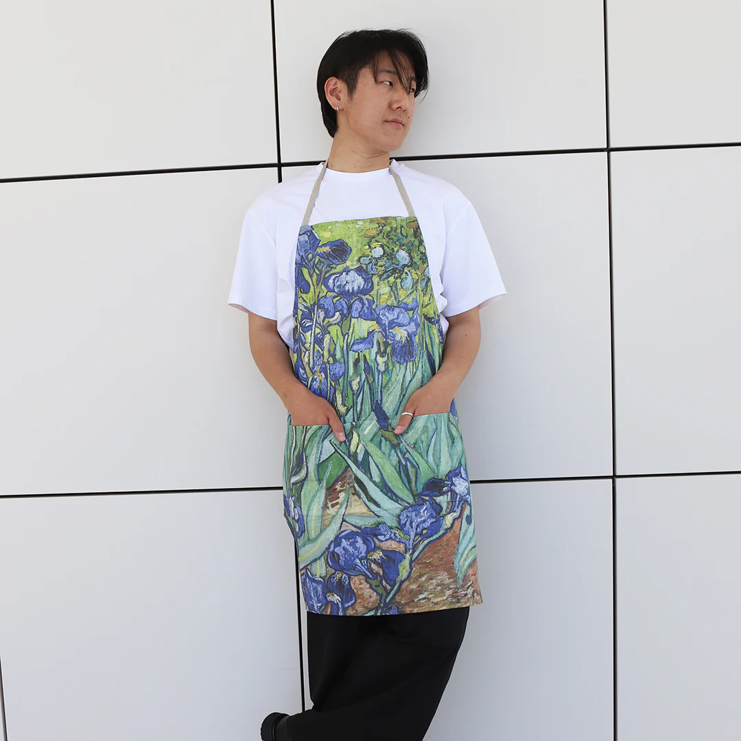 Van Gogh Irises Linen Apron - Image 2