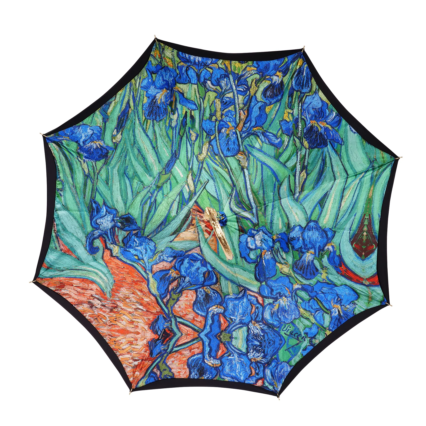 Van Gogh Irises Umbrella - Black - Image 2