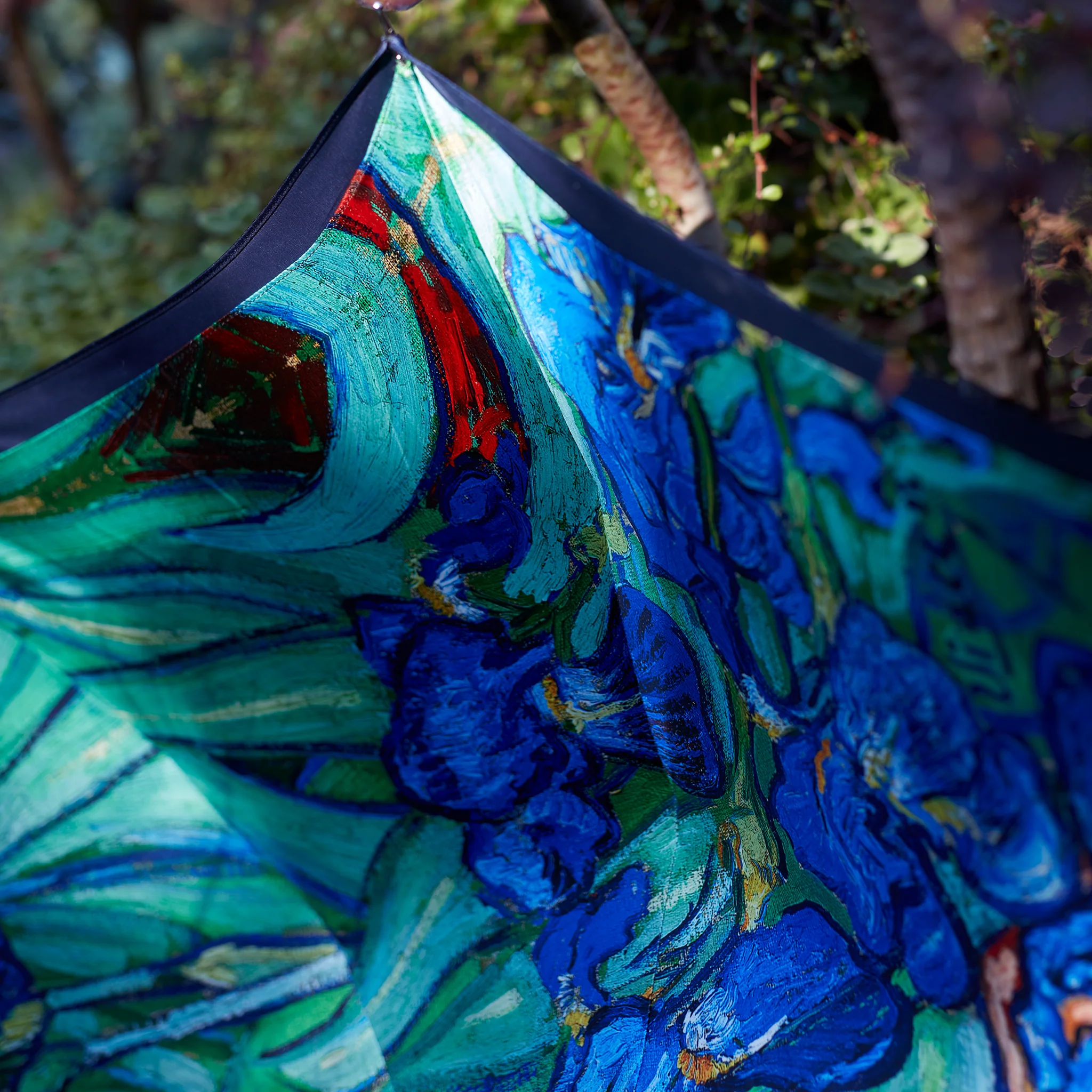 Van Gogh Irises Umbrella - Black - Image 9
