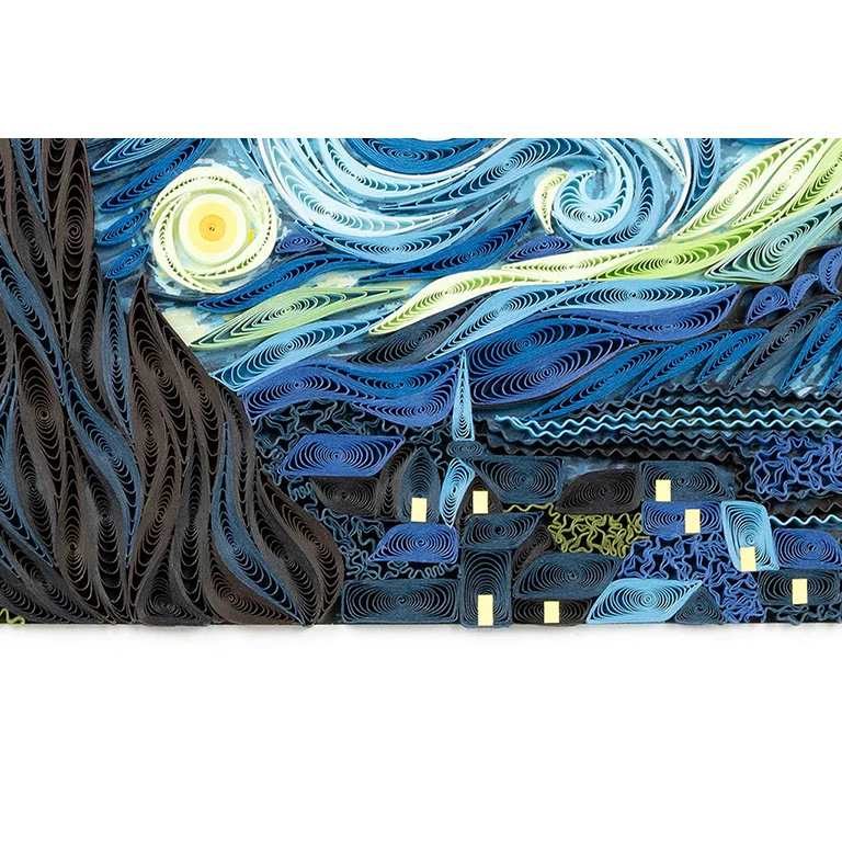 Van Gogh Starry Night Quilled Greeting Card - Image 3