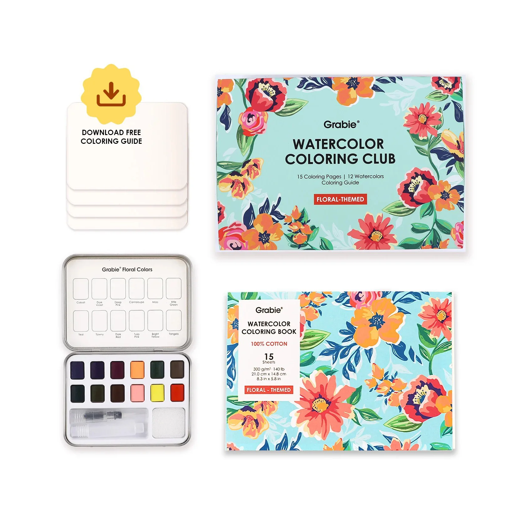 Watercolor Coloring Box - Floral