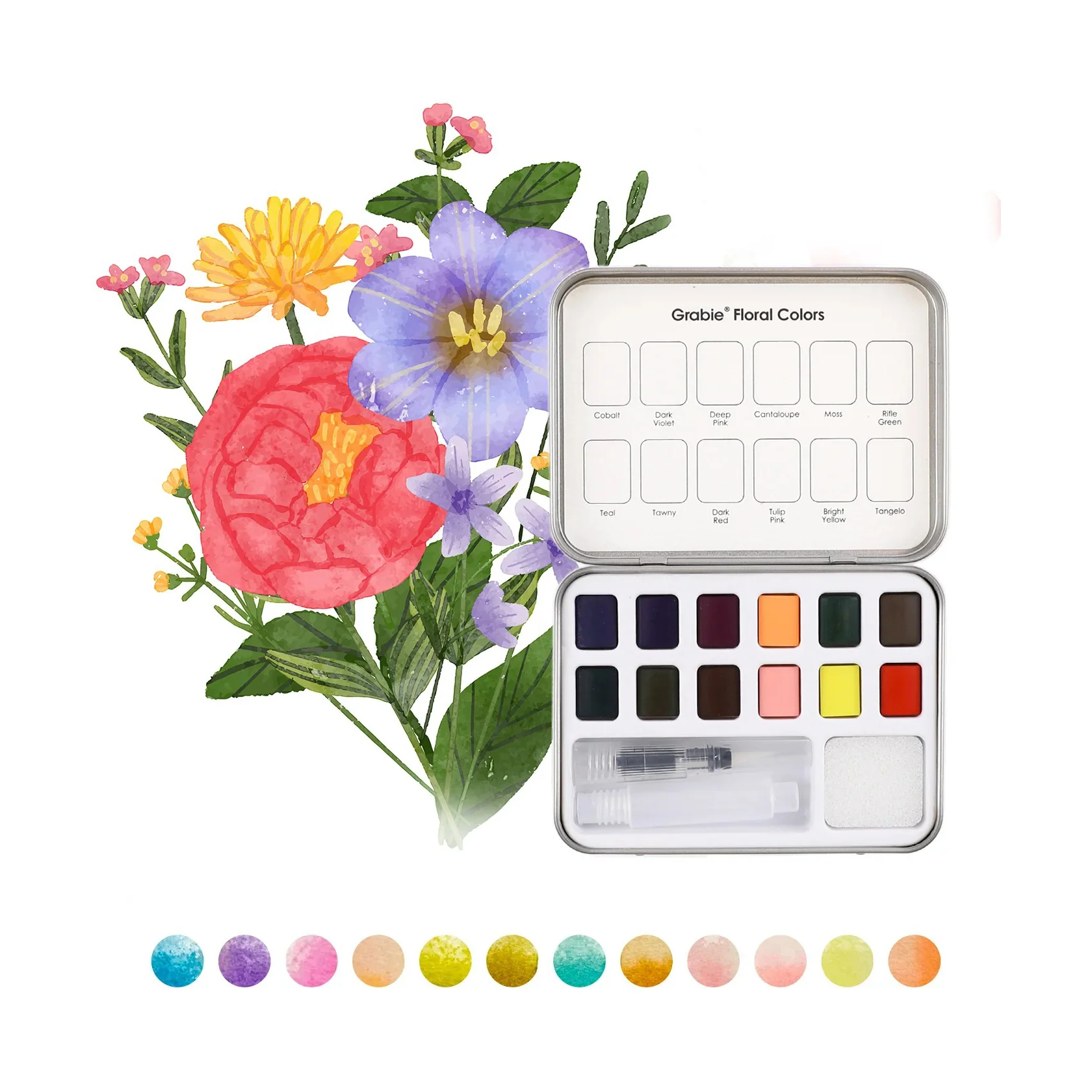 Watercolor Coloring Box - Floral - Image 5