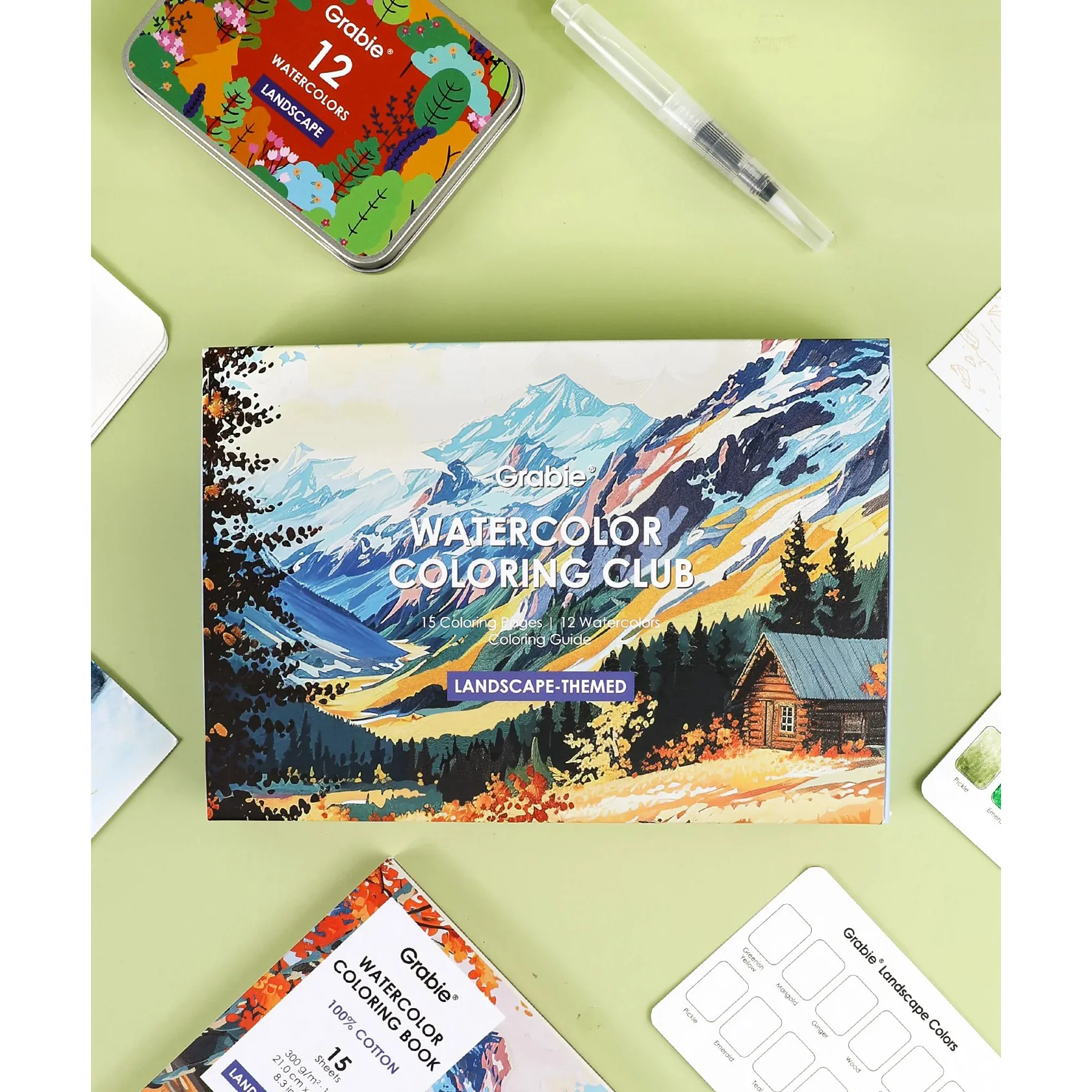 Watercolor Coloring Kit - Landscape - Image 5