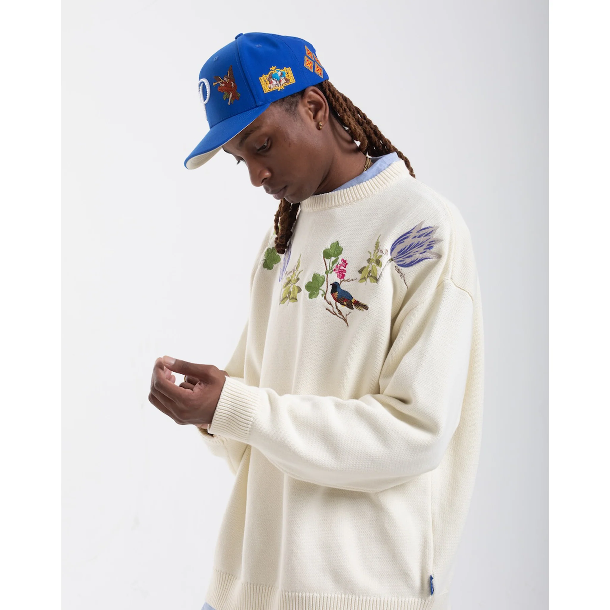Witte Marvelje Knitted Embroidery Crewneck - Cream - Image 13
