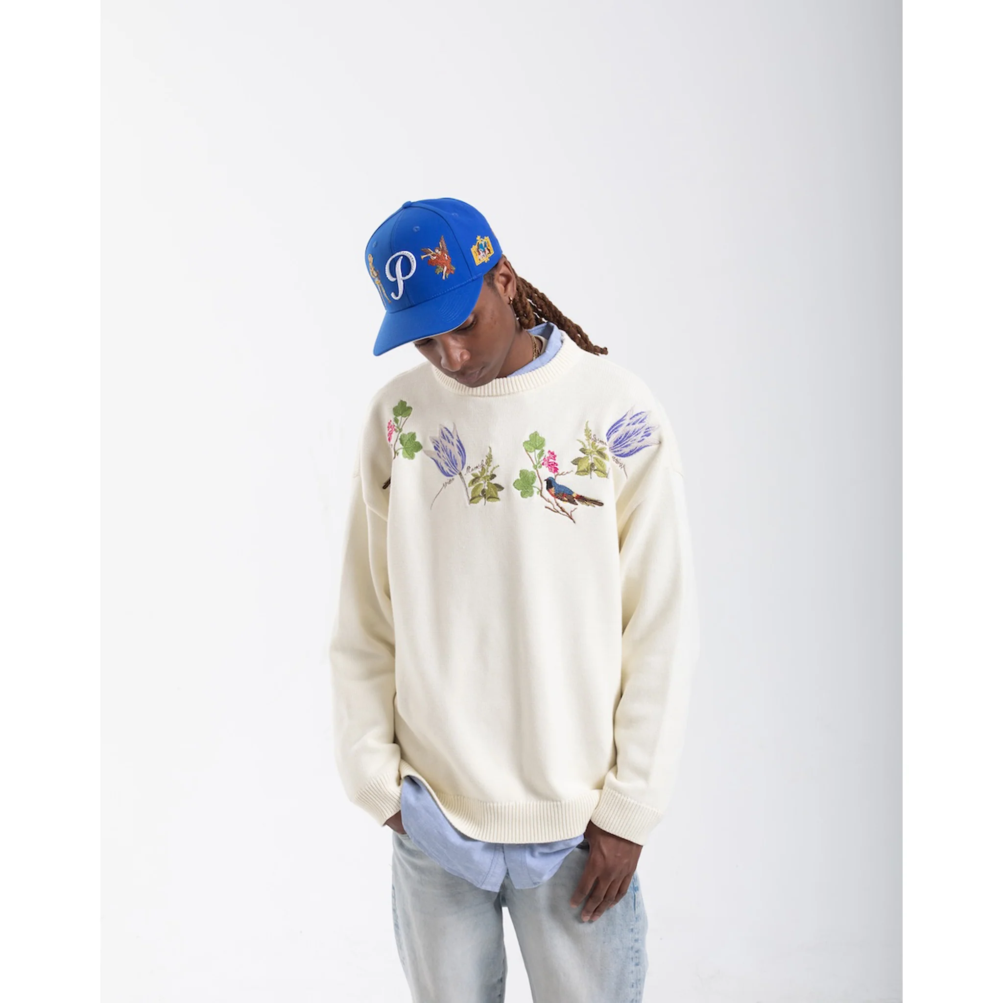 Witte Marvelje Knitted Embroidery Crewneck - Cream - Image 15